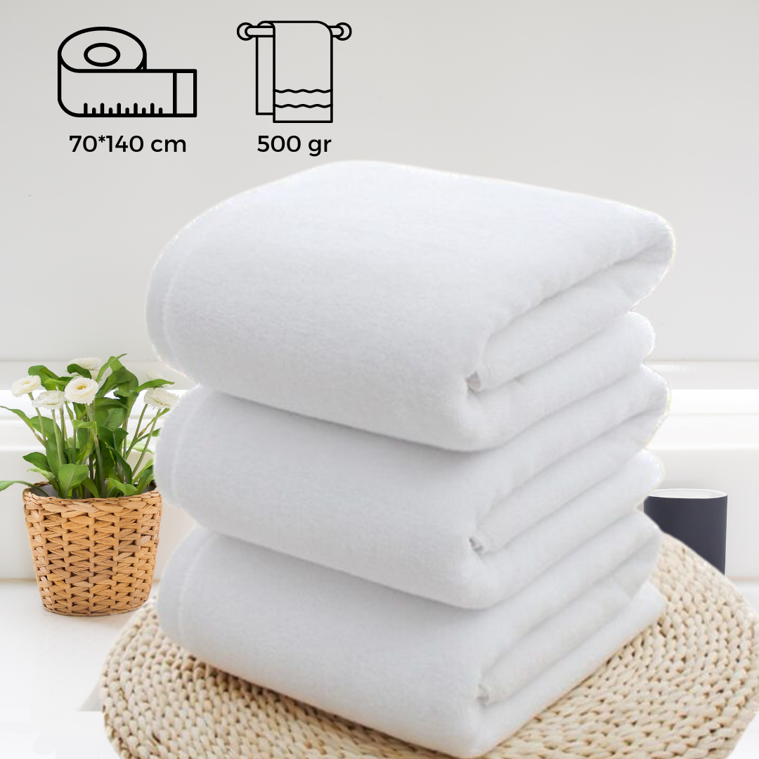 Lüks Otel Banyo Havlusu 70×140 cm Beyaz