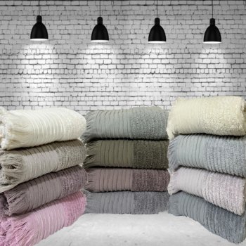 Saçaklı El Havlusu 50x90 Dalga Desen